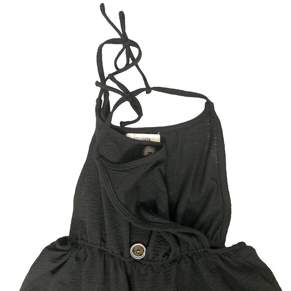 SPEECHLESS Junior's Stretch Wide Leg Cropped Jumpsuit Black Size M - Picture 5 of 9